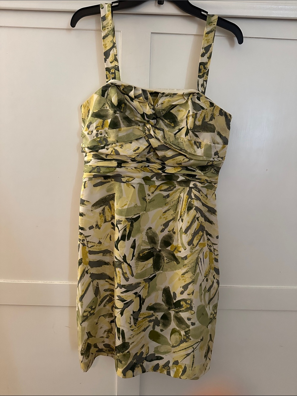 Banana Republic Olive and Cream Printed Mini Dress